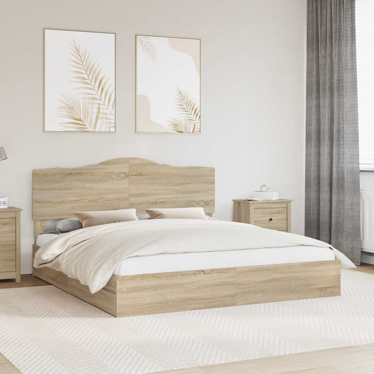 Lit de Rangement Chêne Sonoma 180 x 200 cm Bois d’ingénierie - XIOS