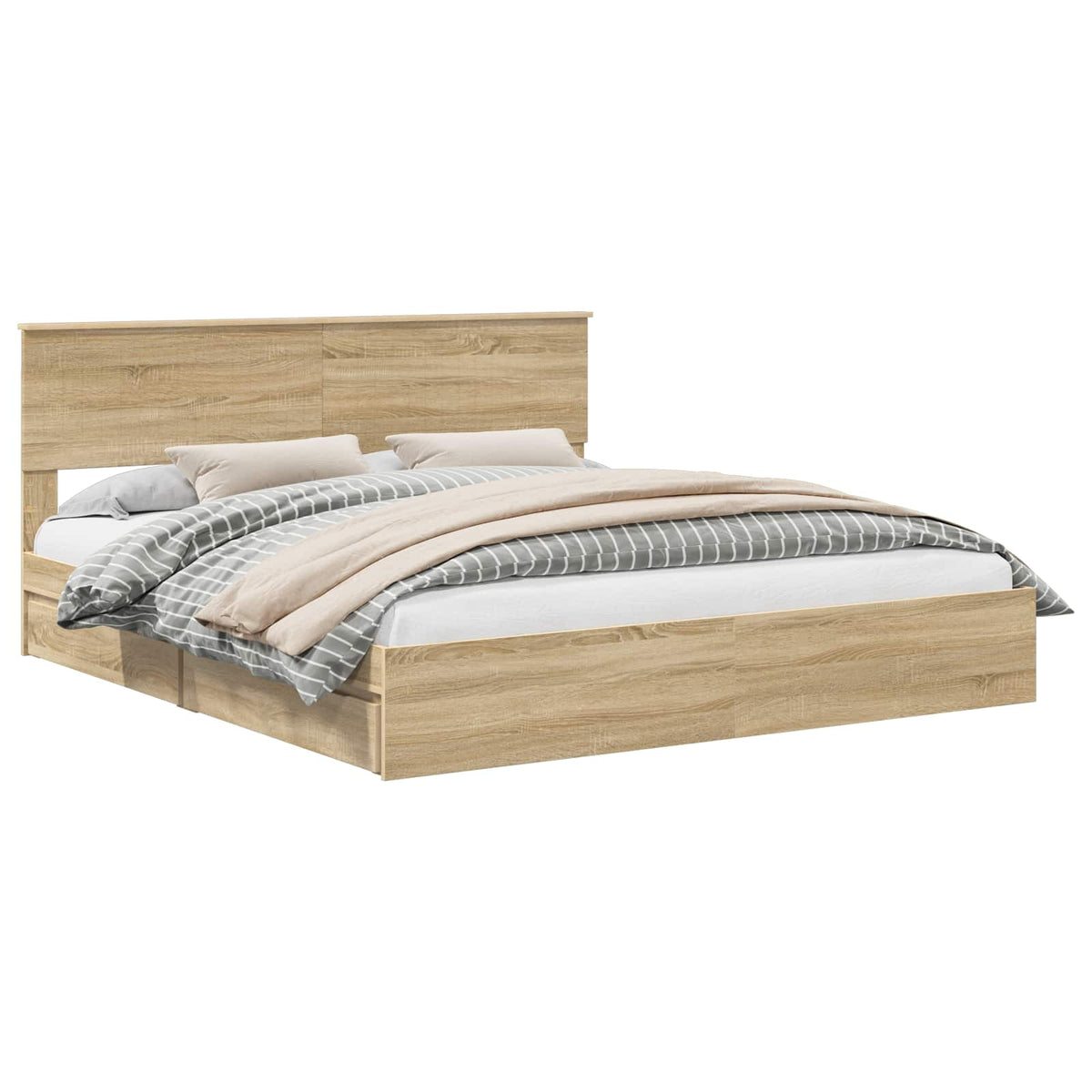 Lit de Rangement Chêne Sonoma 180 x 200 cm Bois d’ingénierie - XIOS