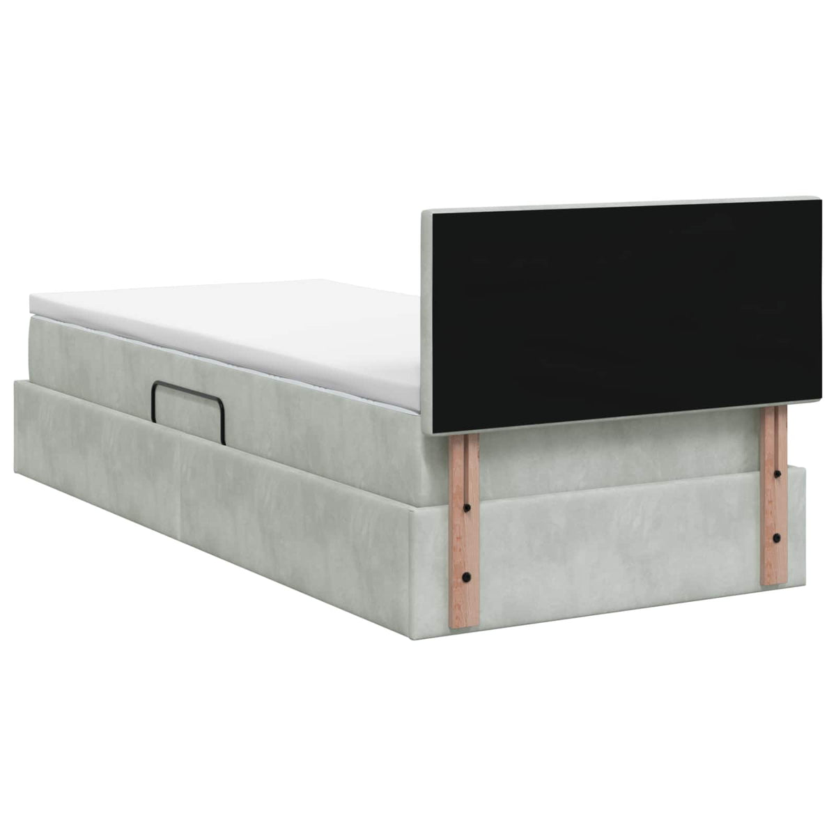 Lit de Rangement Gris clair 100 x 200 cm Velours - XIOS