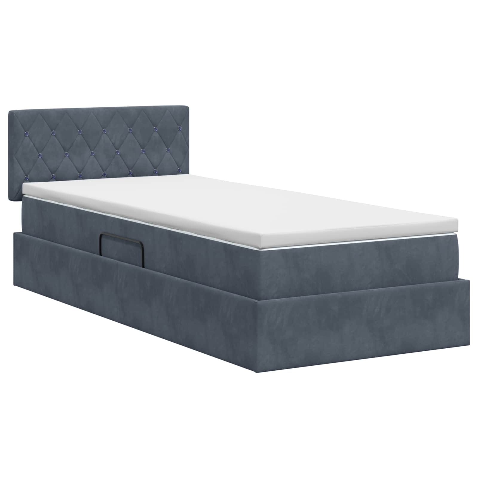 Lit de Rangement Gris foncé 90 x 200 cm Velours - XIOS