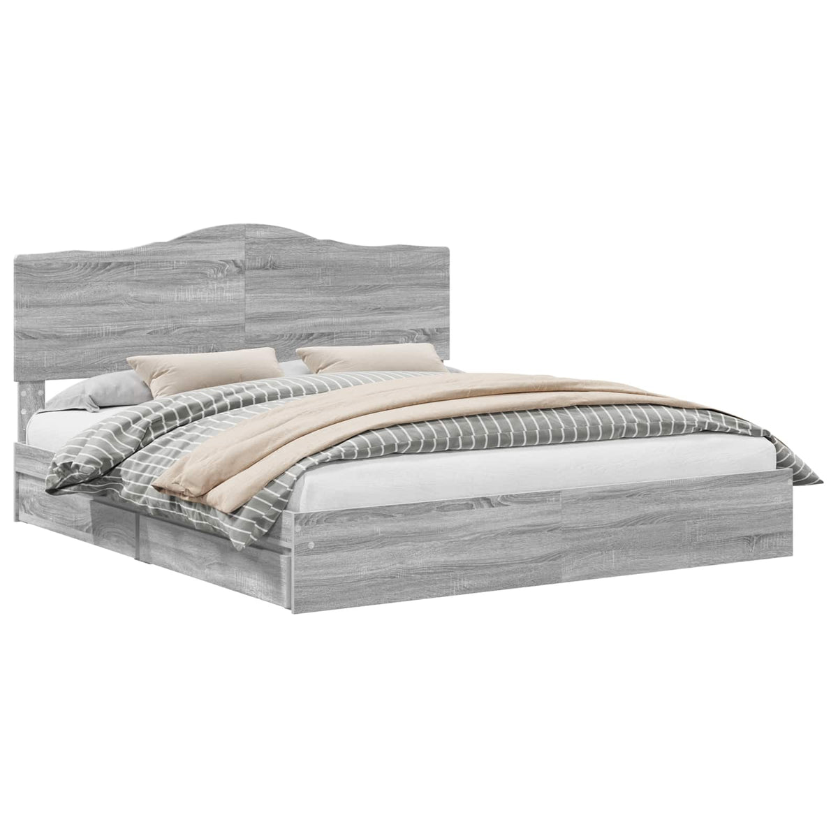 Lit de Rangement Gris Sonoma 200 x 200 cm Bois d’ingénierie - XIOS