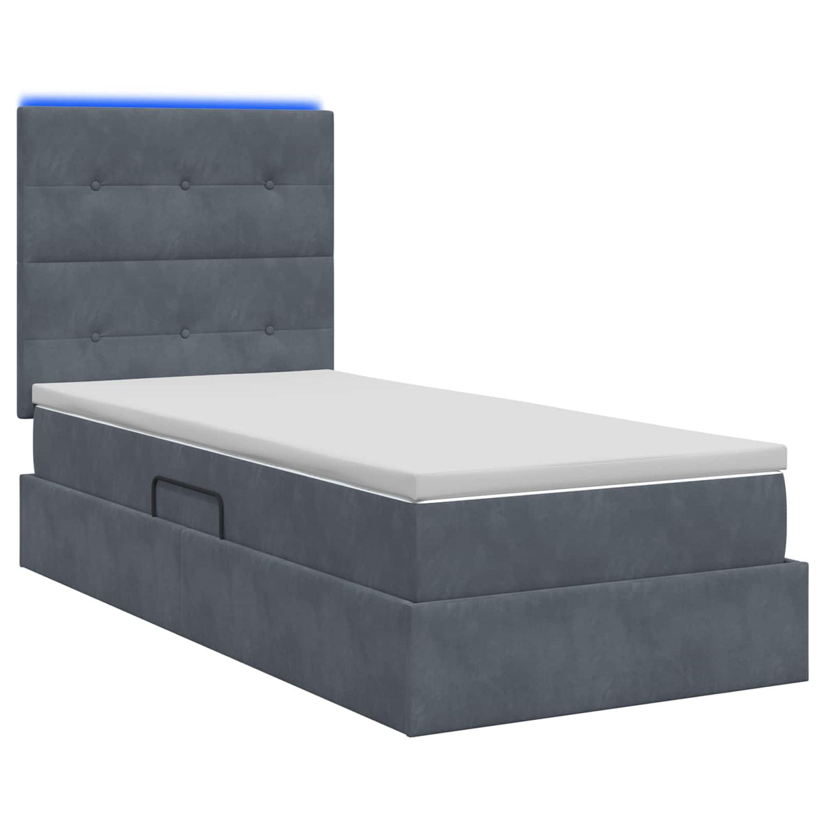 Lit de rangement LED avec matelas Gris foncé 90 x 190 cm - XIOS
