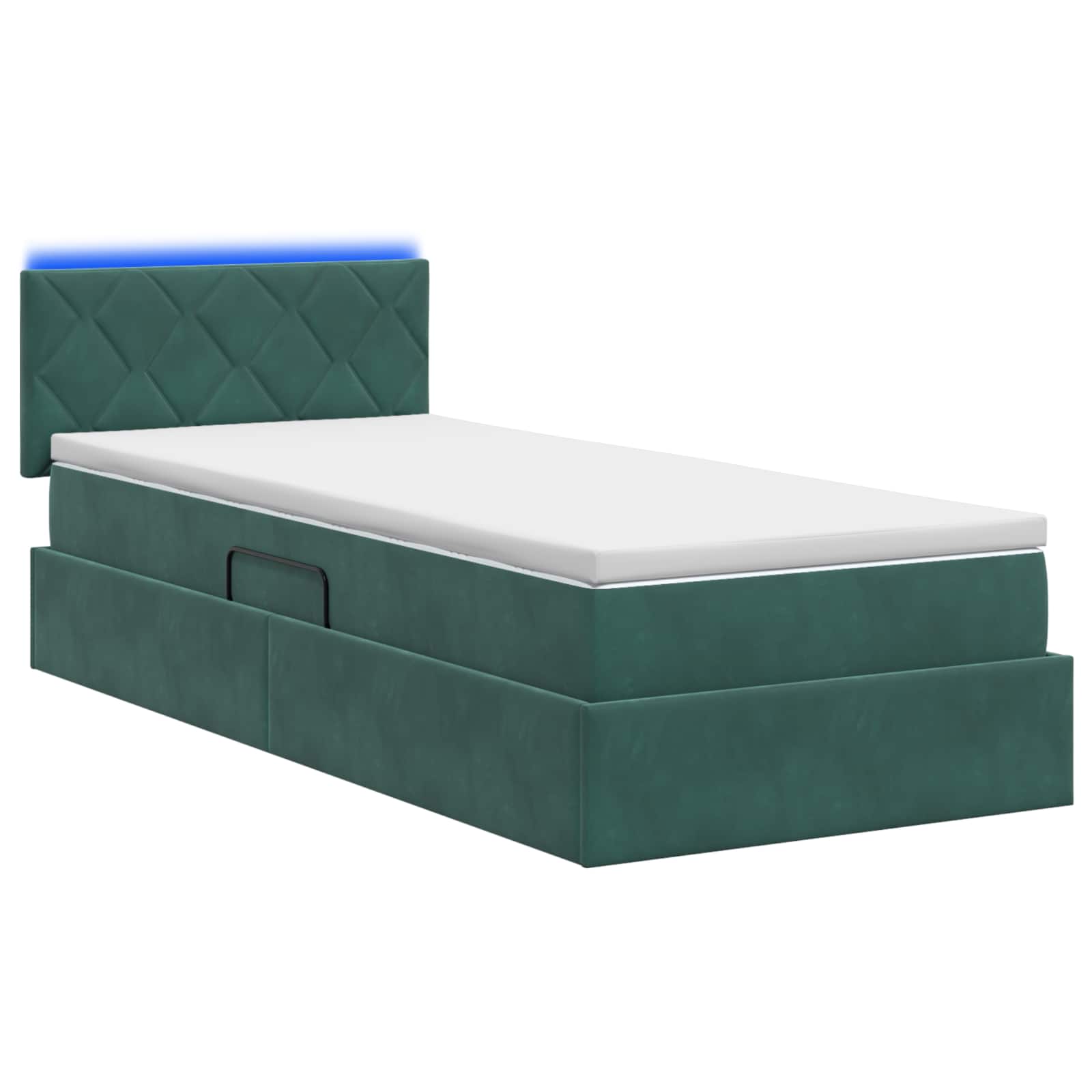 Lit de rangement LED avec matelas Vert foncé 90 x 200 cm - XIOS