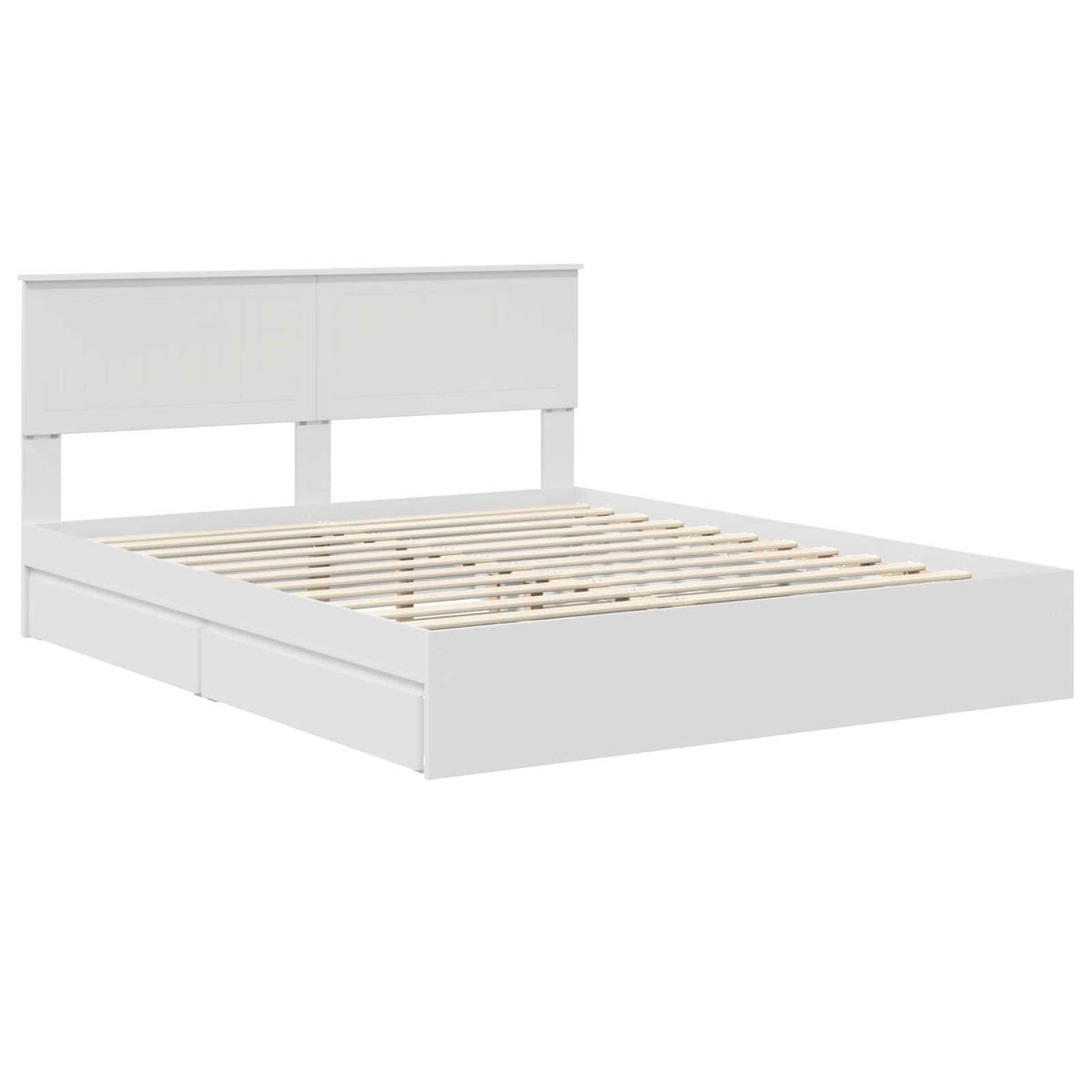 Lit de Rangement Réglable Blanc 160 x 200 cm Bois d’ingénierie - XIOS