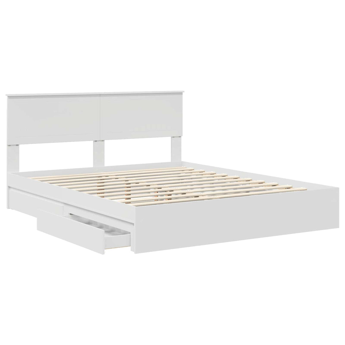 Lit de Rangement Réglable Blanc 160 x 200 cm Bois d’ingénierie - XIOS