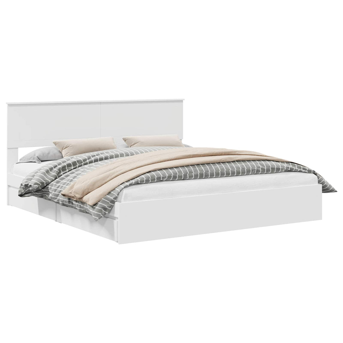 Lit de Rangement Réglable Blanc 180 x 200 cm Bois d’ingénierie - XIOS