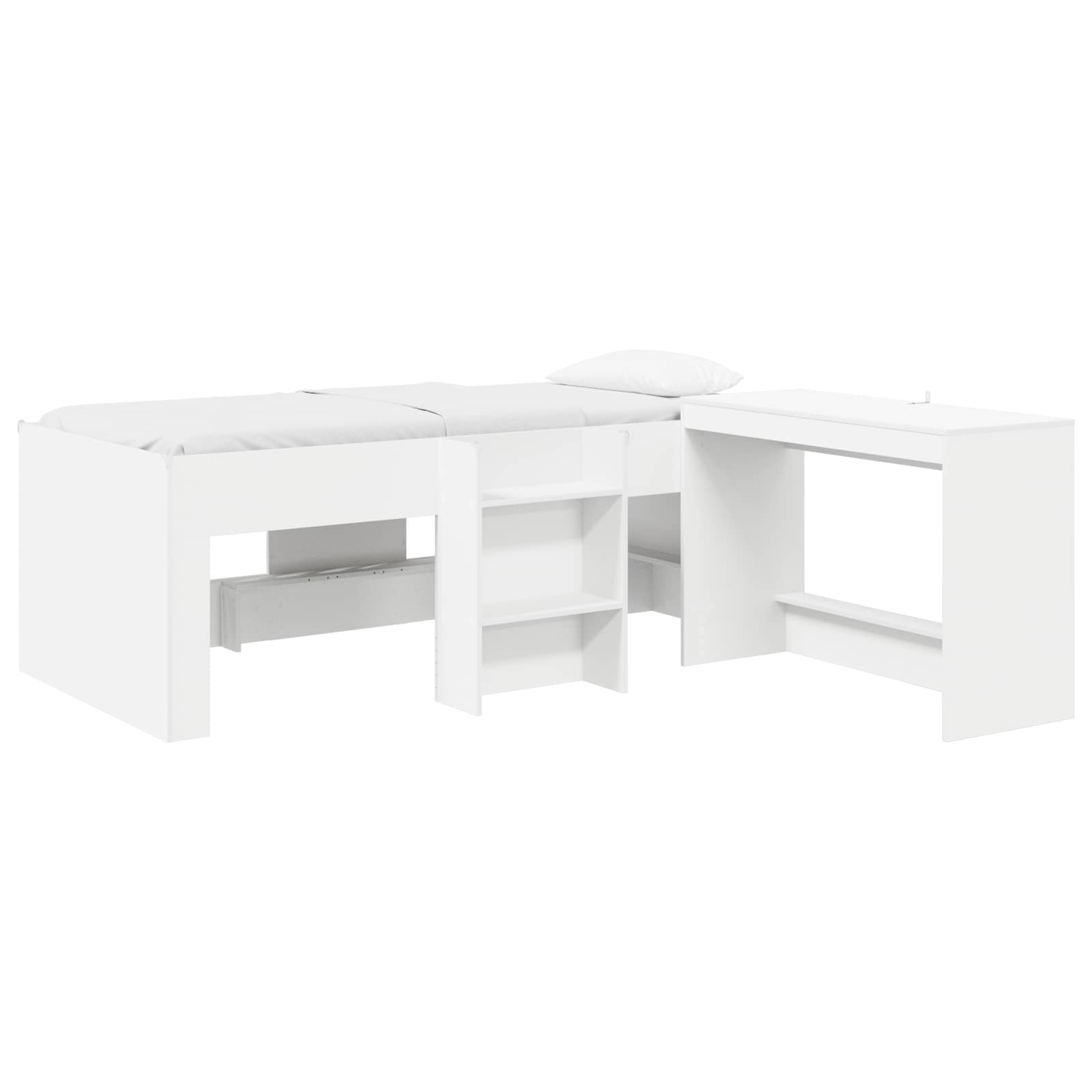 Lit haut pour enfants avec bureau 2 pc Blanc Bois d'ingénierie - XIOS