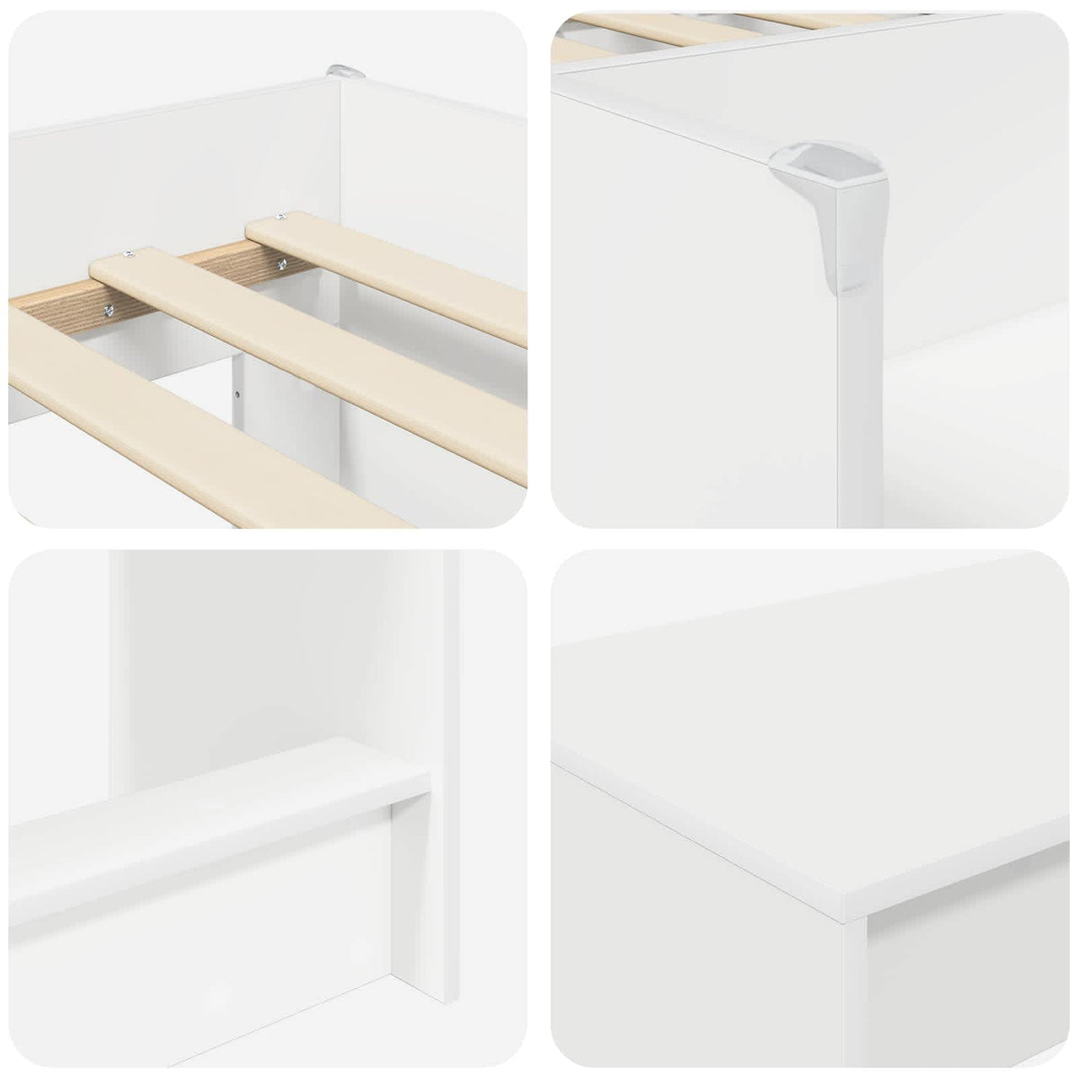 Lit haut pour enfants avec bureau 2 pc Blanc Bois d'ingénierie - XIOS