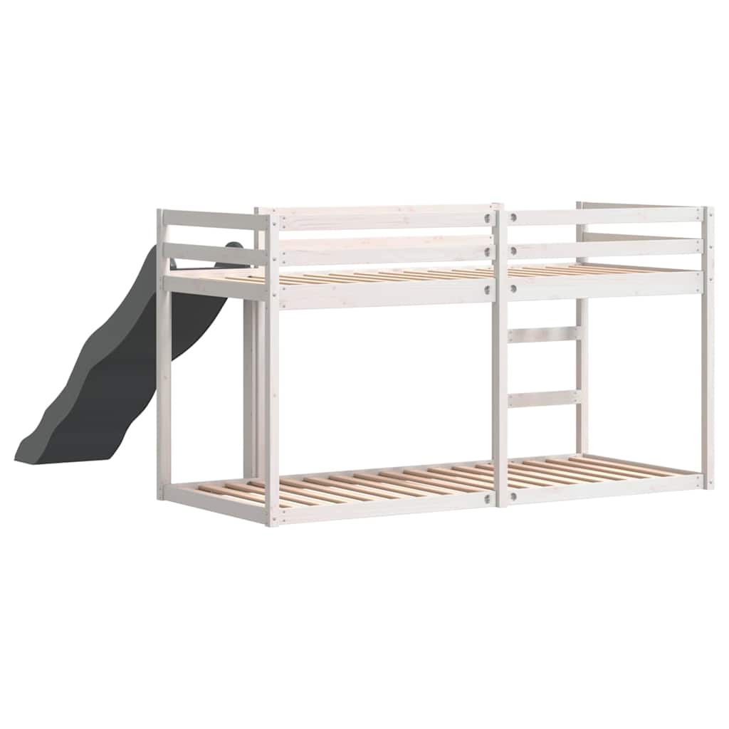 Lit superposé avec toboggan et échelle sans matelas 90x200 cm - XIOS
