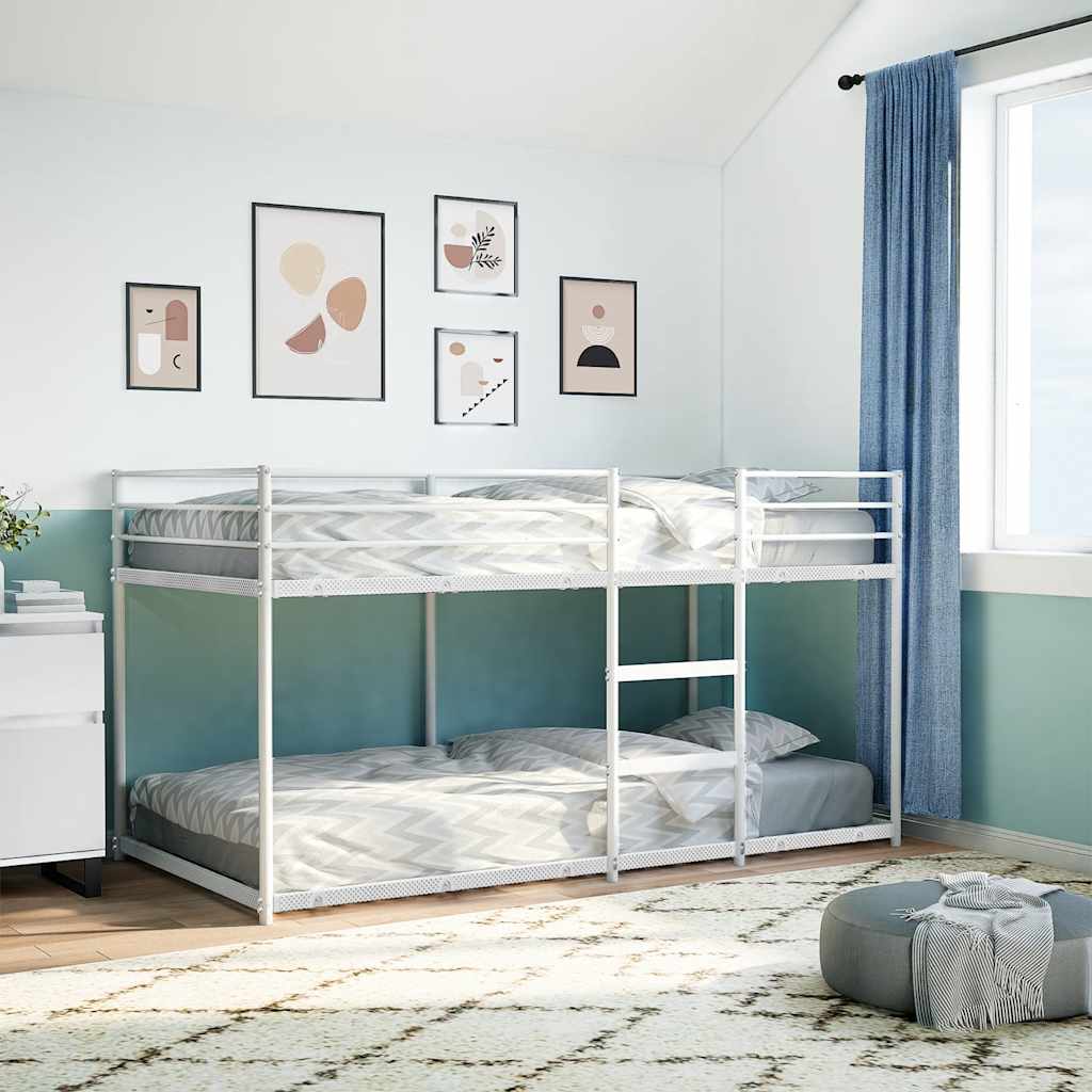 Lit superposé sans matelas blanc 100x200 cm acier - XIOS