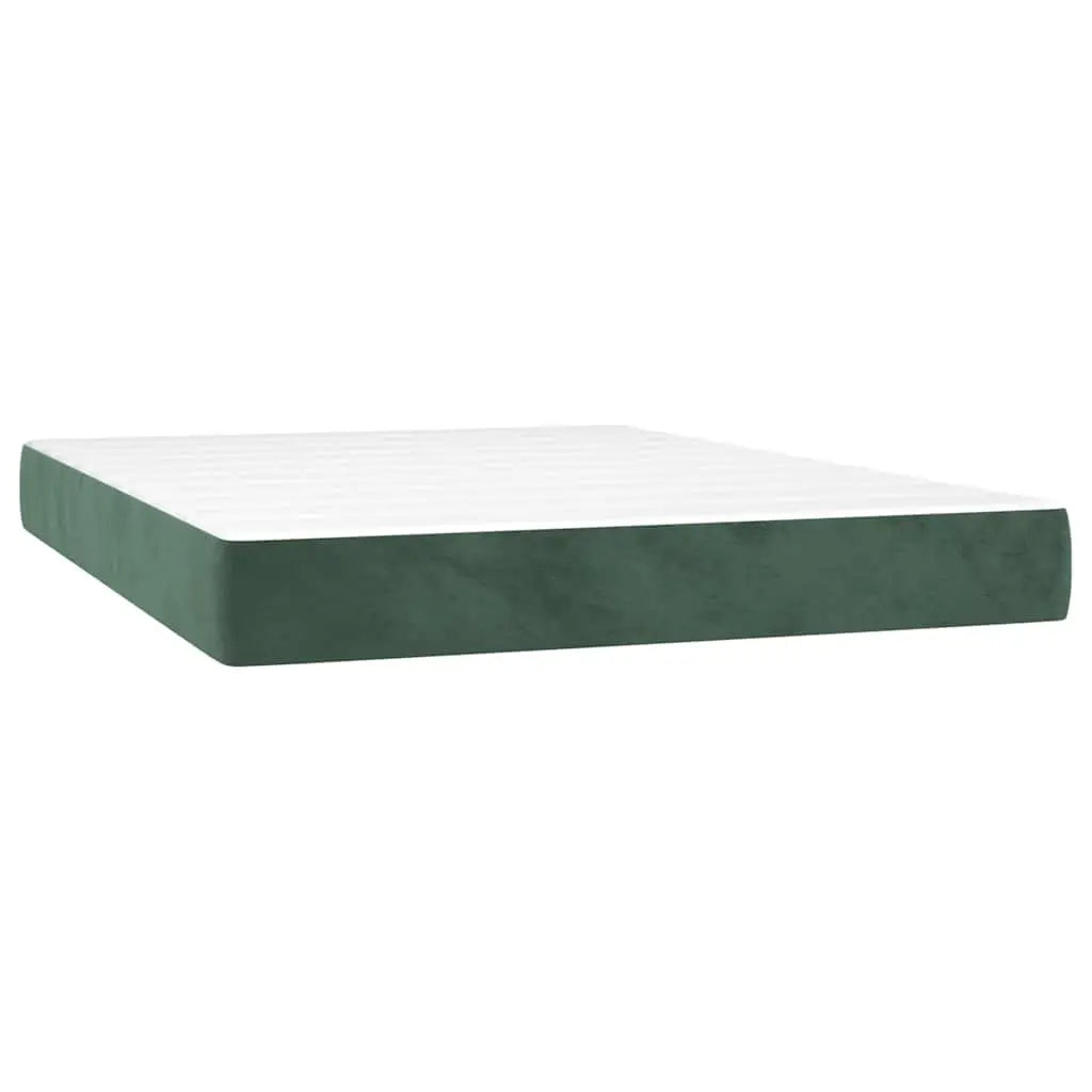 Matelas à ressorts ensachés mi-ferme Vert foncé 140x200x20 cm