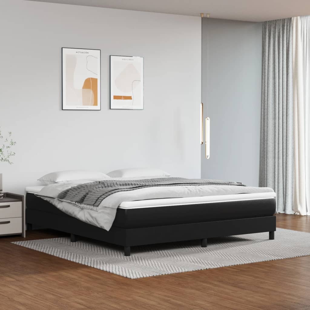 Matelas de lit à ressorts ensachés fermeté moyenne Noir 180x200x20cm Similicuir - XIOS