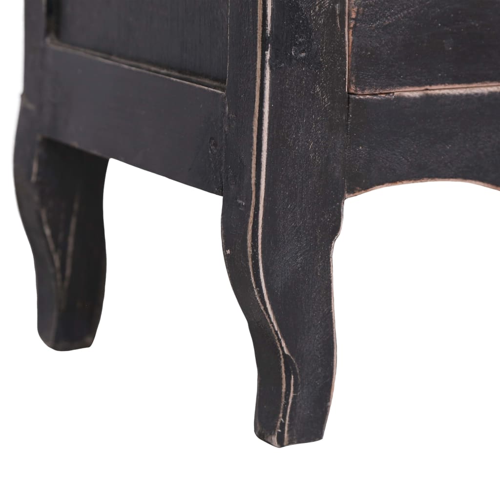 Meuble TV 120x30x40 cm noir bois d'acajou massif - XIOS