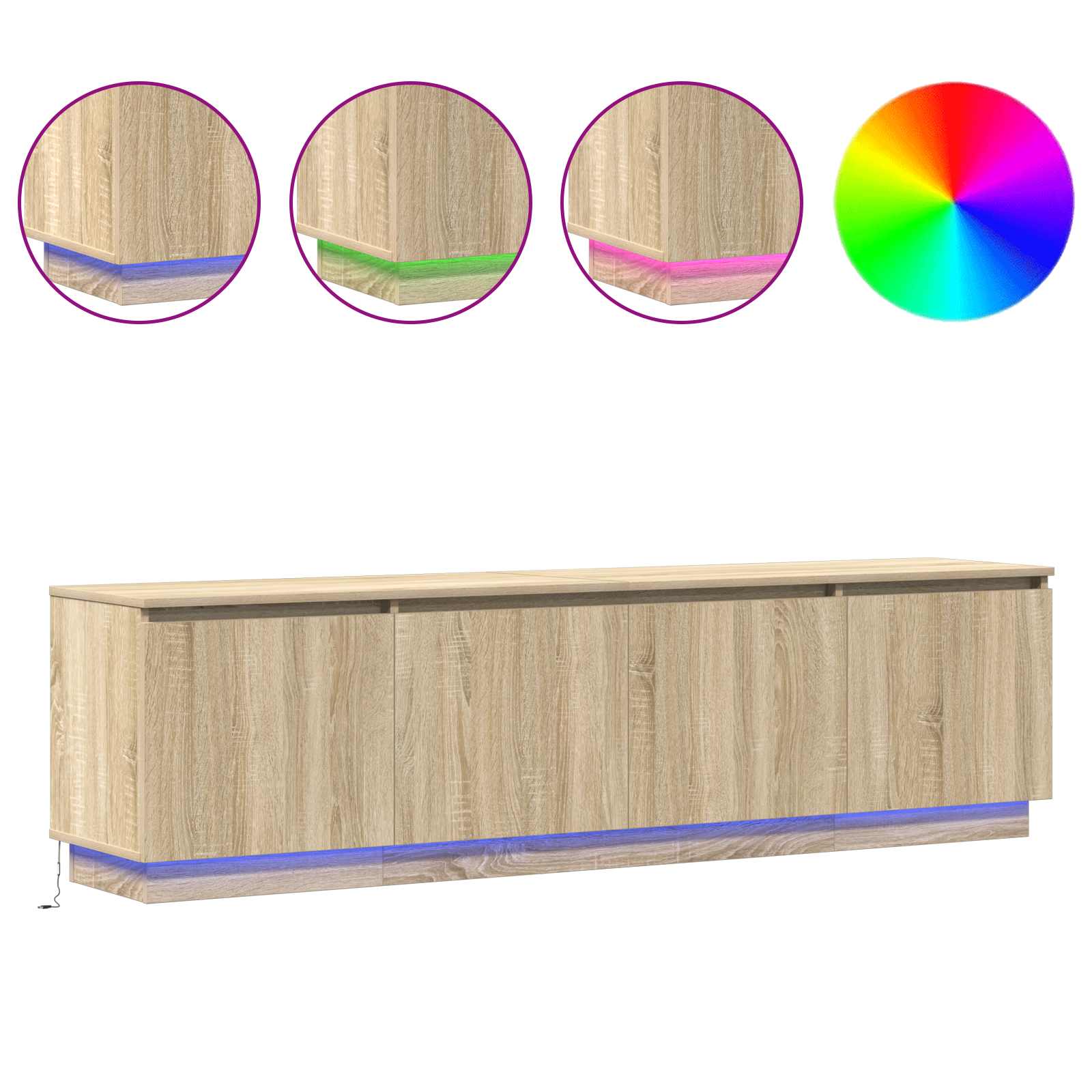 Meuble TV 180 x 38 x 49 cm Chêne Sonoma Bois d'ingénierie - XIOS
