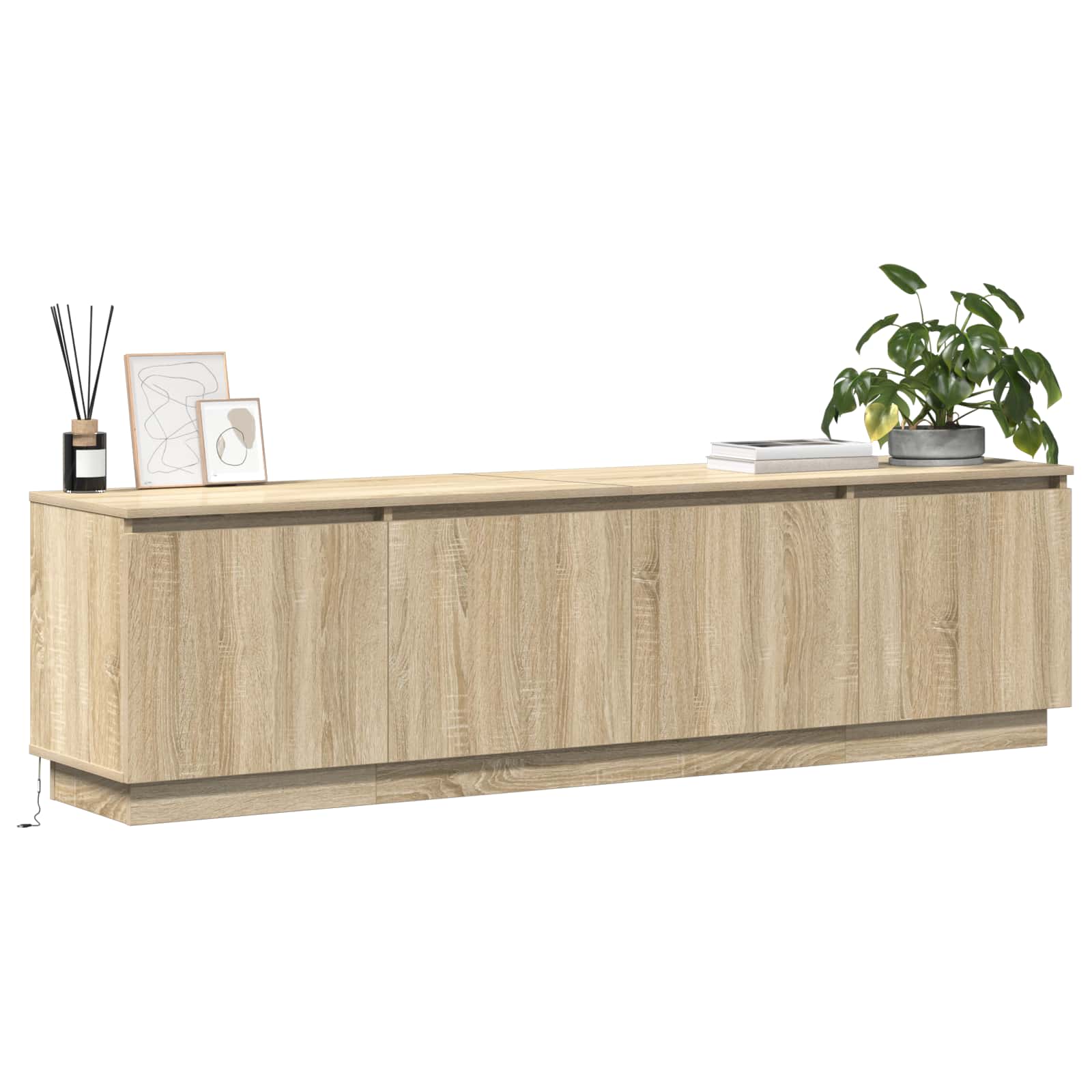 Meuble TV 180 x 38 x 49 cm Chêne Sonoma Bois d'ingénierie - XIOS