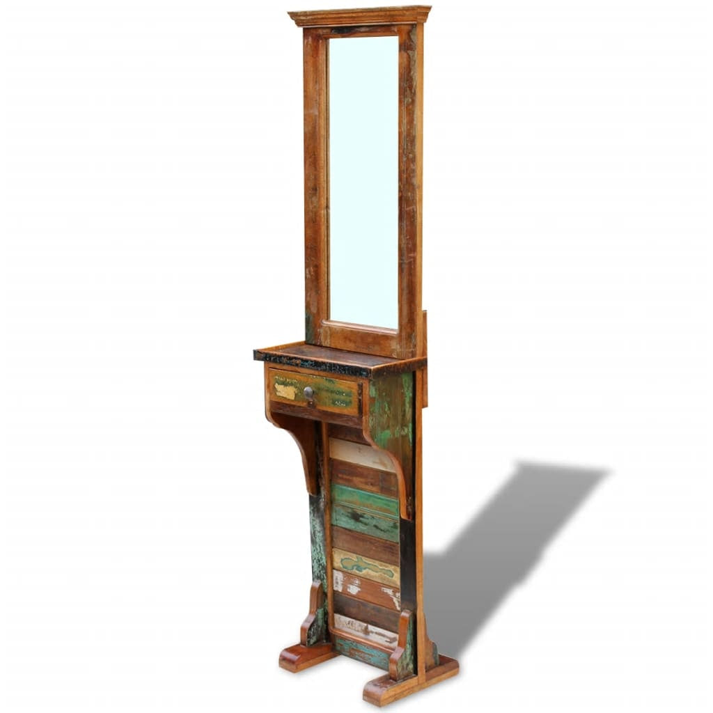 Miroir de couloir bois de récupération massif 47x23x180 cm - XIOS