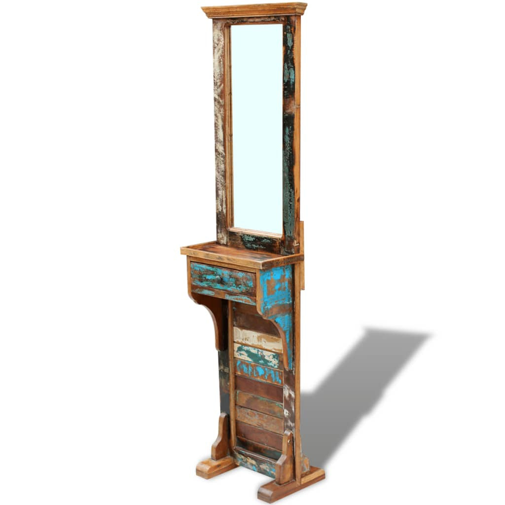 Miroir de couloir bois de récupération massif 47x23x180 cm - XIOS