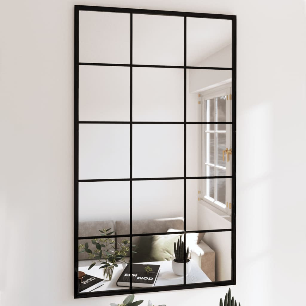 Miroirs muraux 3 pcs noir 100x60 cm métal - XIOS