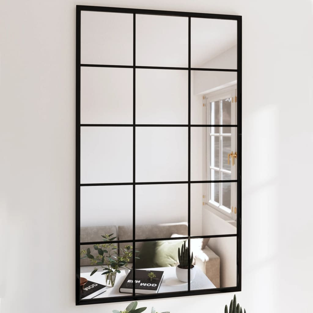 Miroirs muraux 4 pcs noir 100x60 cm métal - XIOS