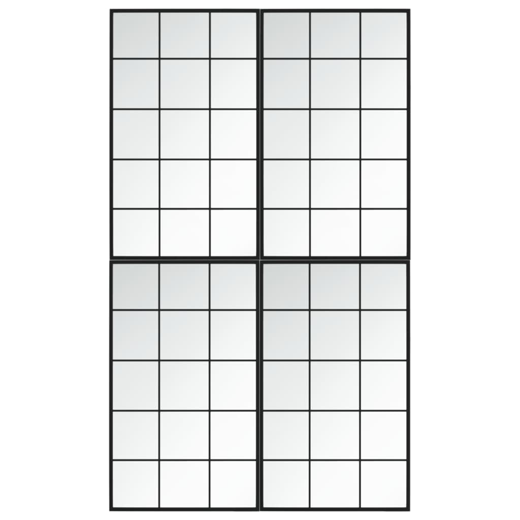 Miroirs muraux 4 pcs noir 100x60 cm métal - XIOS