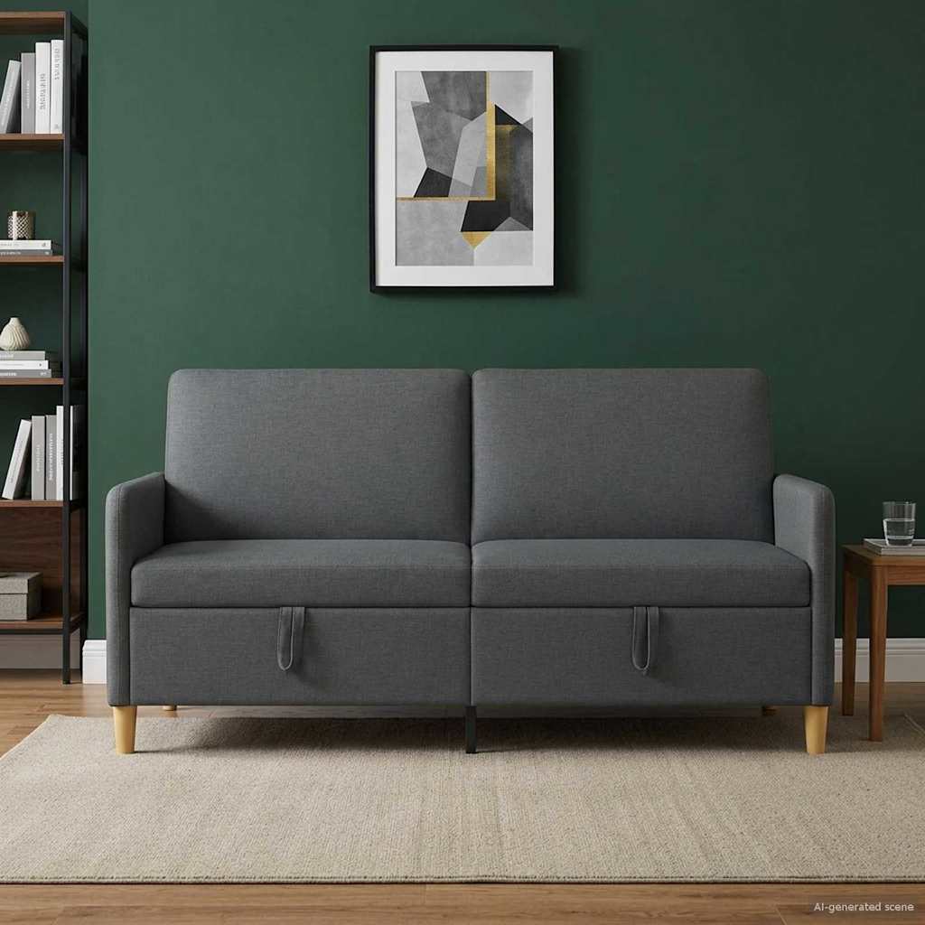 Sofa avec rangement Gris foncé 172 x 78 x 87 cm Polyester - XIOS