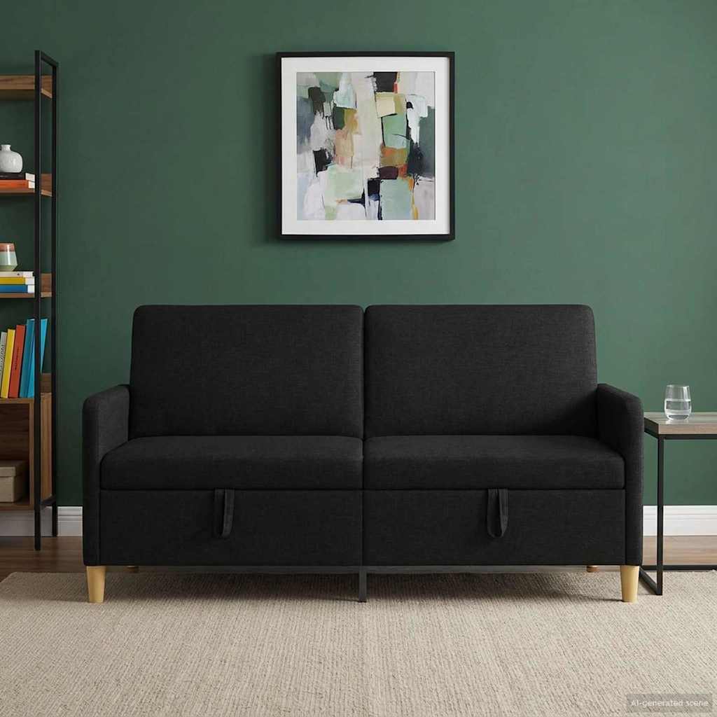 Sofa avec rangement Noir 172 x 78 x 87 cm Polyester - XIOS