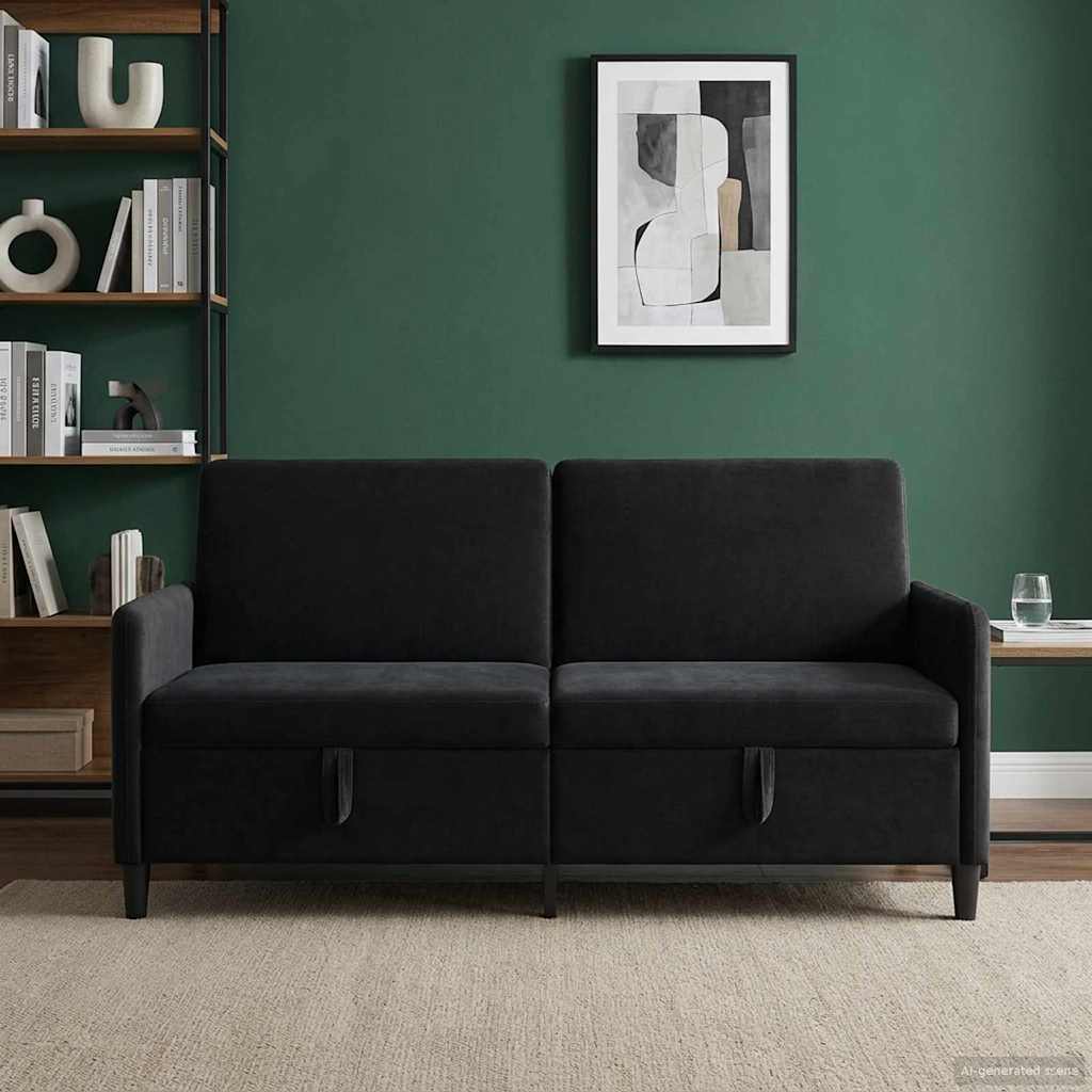Sofa avec rangement Noir 172 x 78 x 87 cm Polyester - XIOS