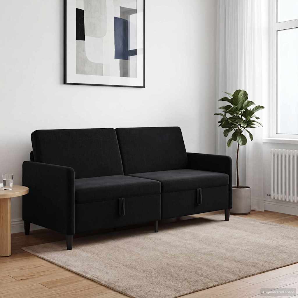Sofa avec rangement Noir 192 x 78 x 87 cm Polyester - XIOS