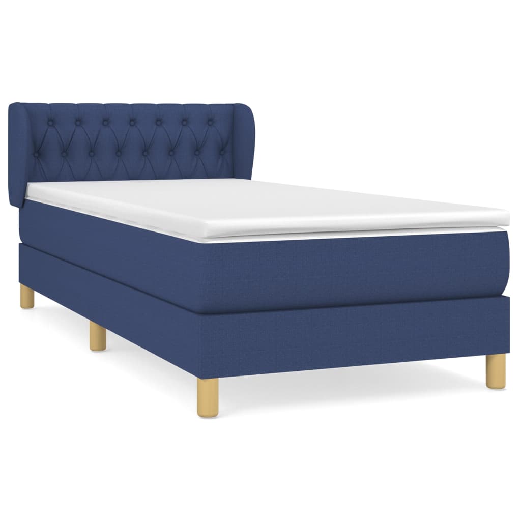 Sommier à lattes de lit avec matelas Bleu 100x200 cm Tissu - XIOS