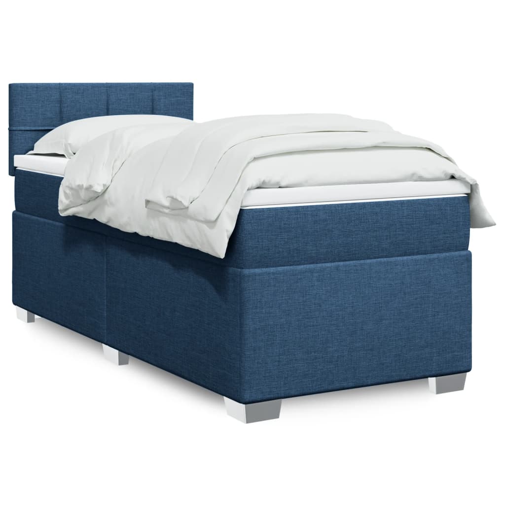 Sommier à lattes de lit avec matelas Bleu 90x190 cm Tissu - XIOS