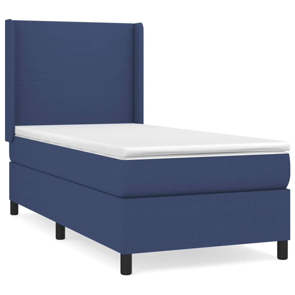 Sommier à lattes de lit avec matelas Bleu 90x190 cm Tissu - XIOS