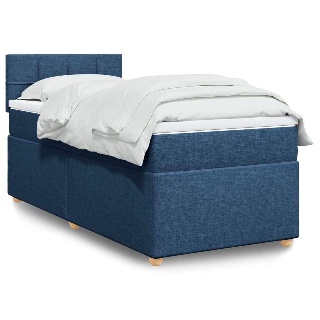 Sommier à lattes de lit avec matelas Bleu 90x190 cm Tissu - XIOS