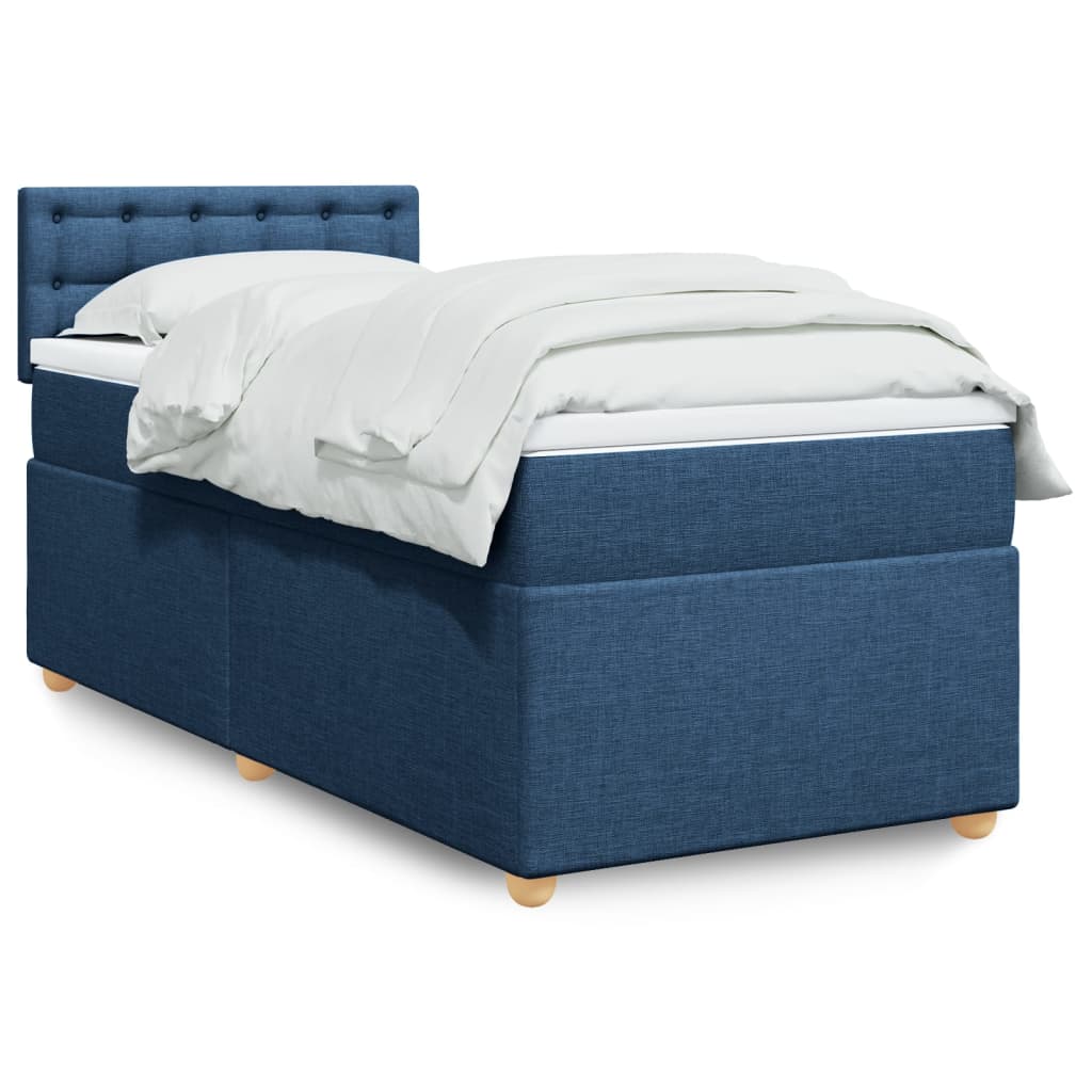 Sommier à lattes de lit avec matelas Bleu 90x190 cm Tissu - XIOS