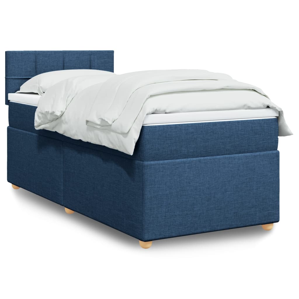 Sommier à lattes de lit avec matelas Bleu 90x200 cm Tissu - XIOS
