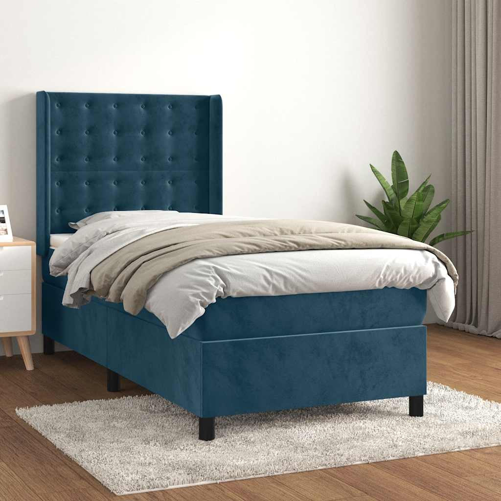 Sommier à lattes de lit avec matelas Bleu foncé 90x200 cm - XIOS
