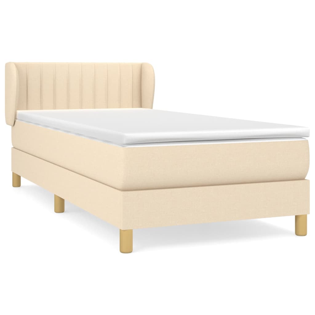Sommier à lattes de lit avec matelas Crème 100x200 cm Tissu - XIOS
