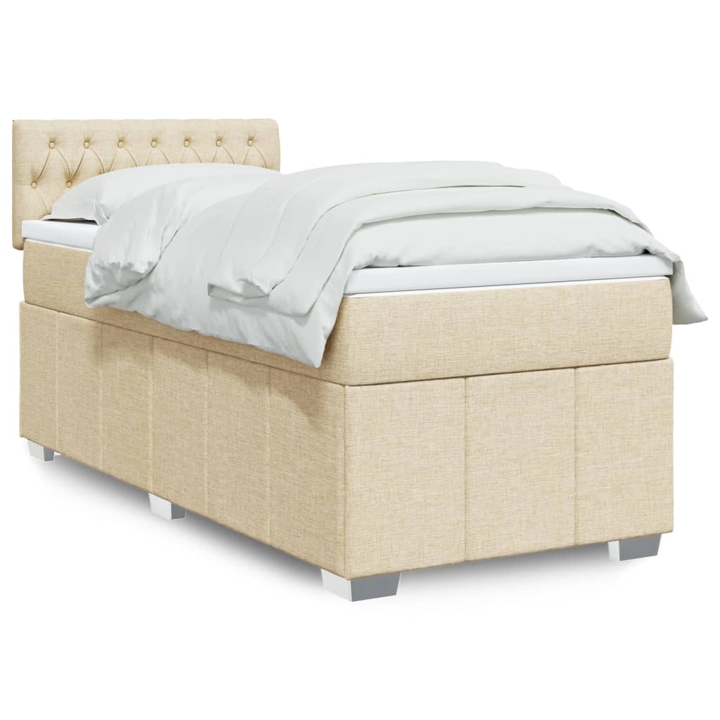Sommier à lattes de lit avec matelas Crème 80x200 cm Tissu - XIOS