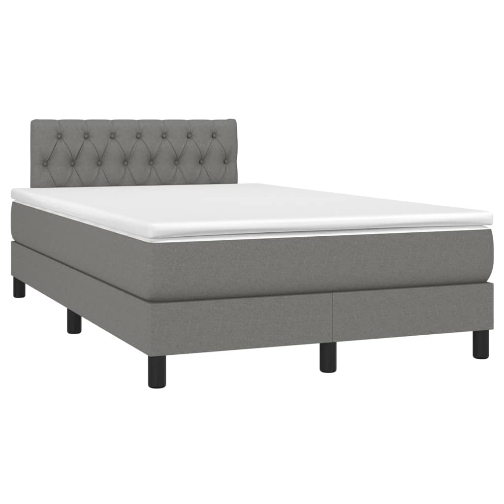 Sommier à lattes de lit avec matelas gris foncé 120x190cm tissu - XIOS