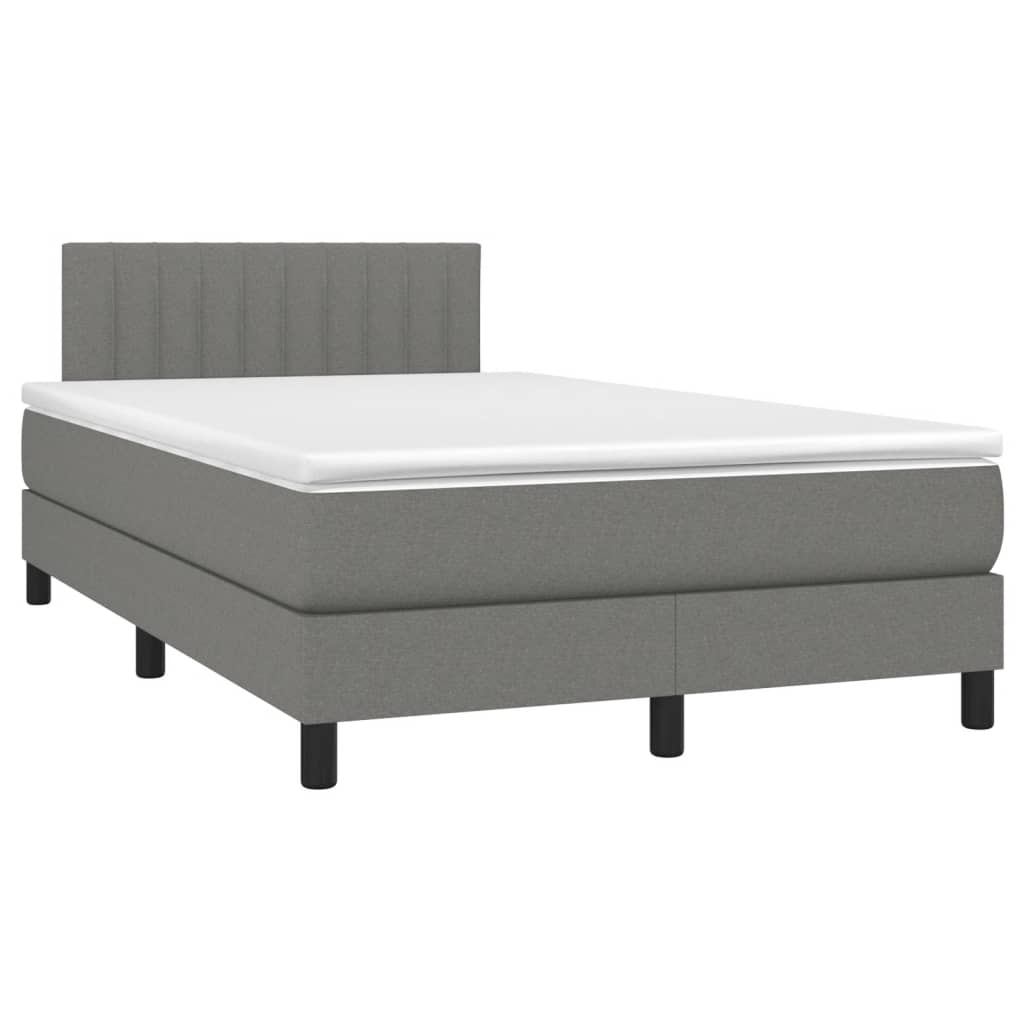 Sommier à lattes de lit avec matelas gris foncé 120x190cm tissu - XIOS