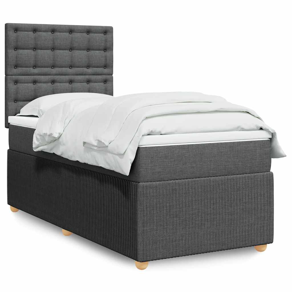 Sommier à lattes de lit avec matelas Gris foncé 80x200 cm Tissu - XIOS