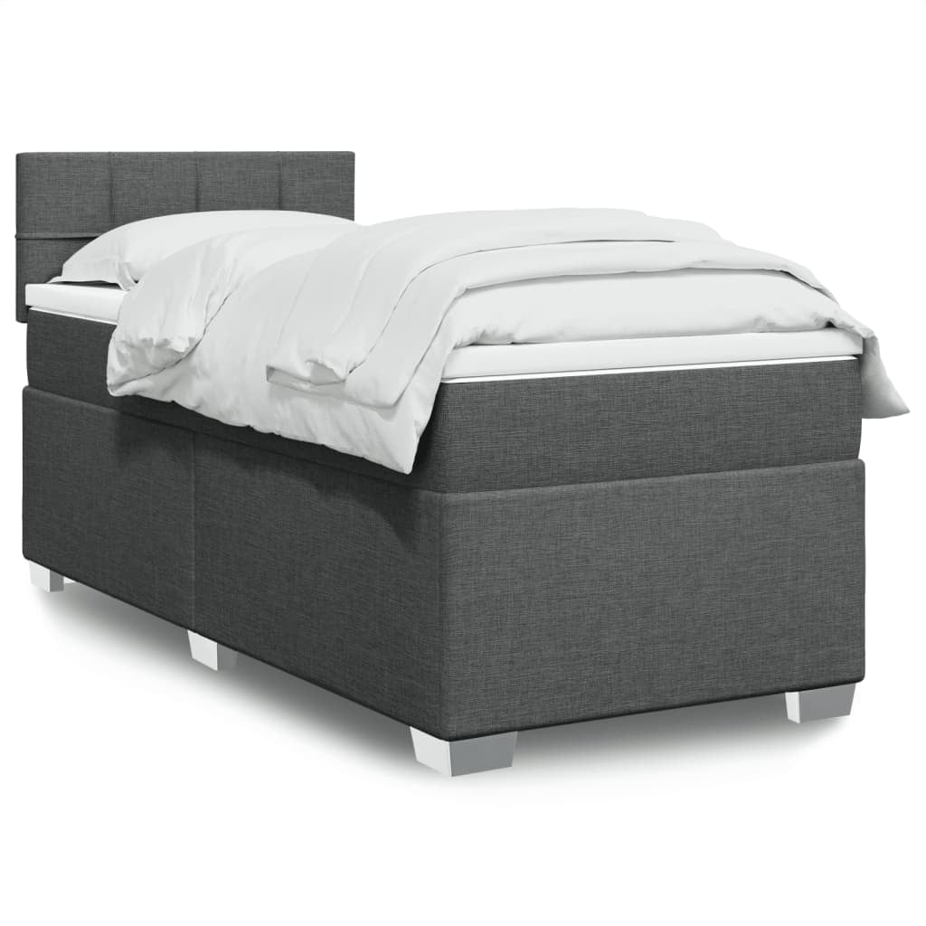 Sommier à lattes de lit avec matelas Gris foncé 80x200 cm Tissu - XIOS