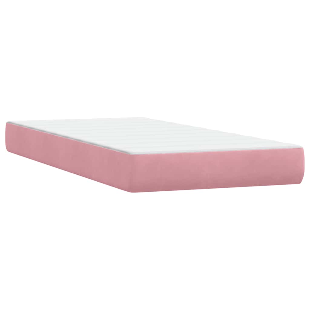 Sommier à lattes de lit avec matelas rose 180x210 cm velours - XIOS