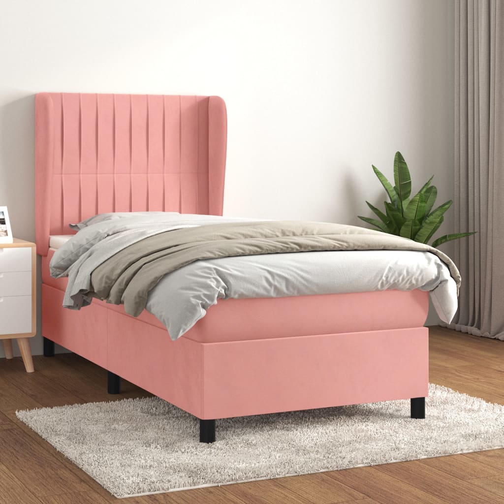 Sommier à lattes de lit avec matelas Rose 90x200 cm Velours - XIOS
