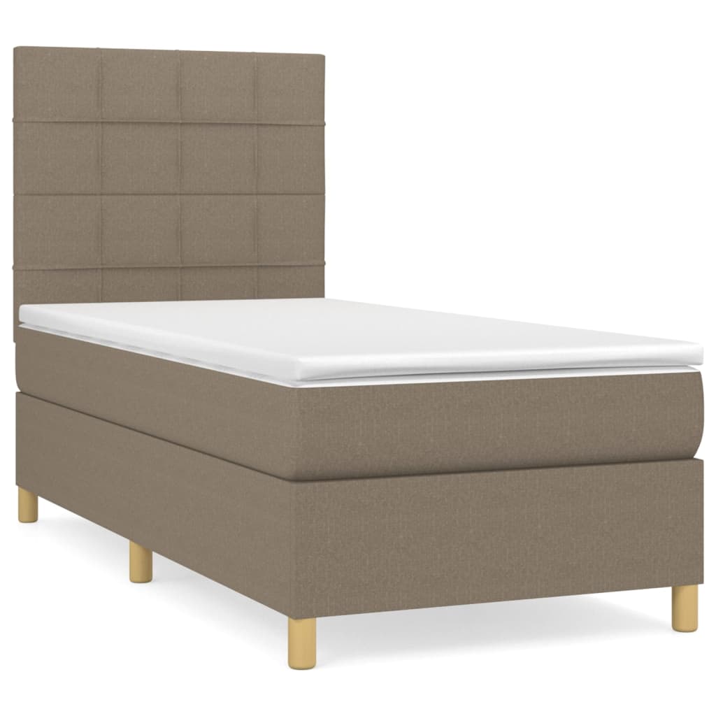 Sommier à lattes de lit avec matelas Taupe 80x200 cm Tissu - XIOS