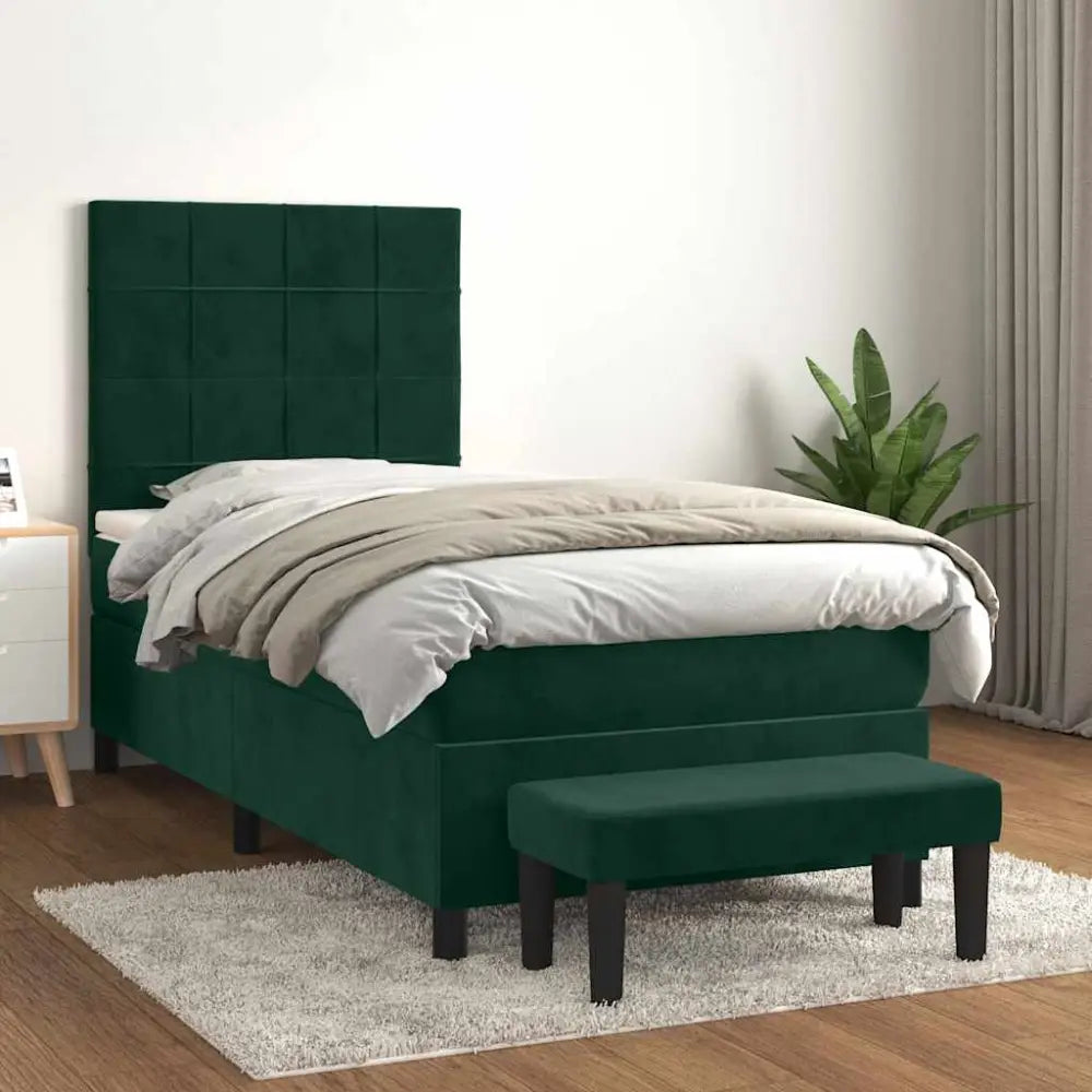 Sommier à lattes de lit avec matelas Vert foncé 90x200 cm - XIOS