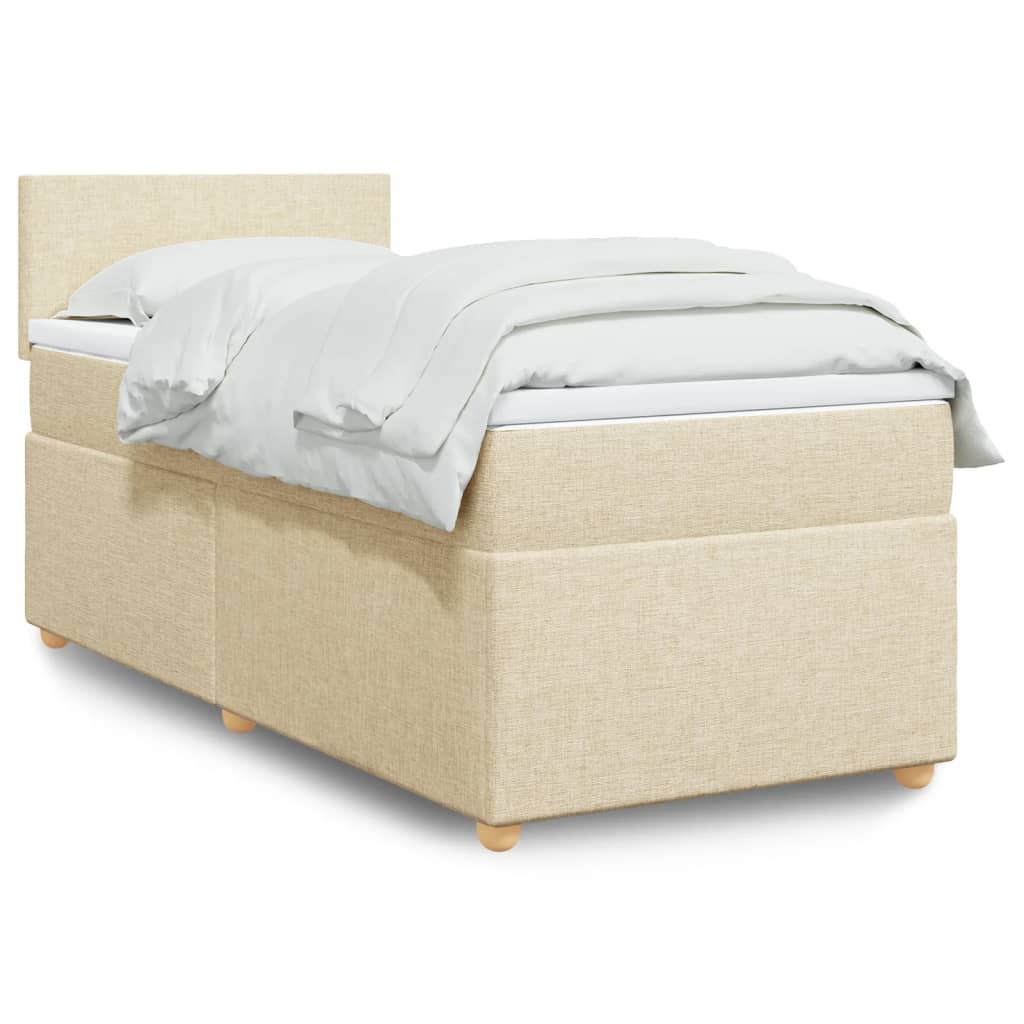 Sommier à lattes de lit et matelas Crème 90x190 cm Tissu - XIOS