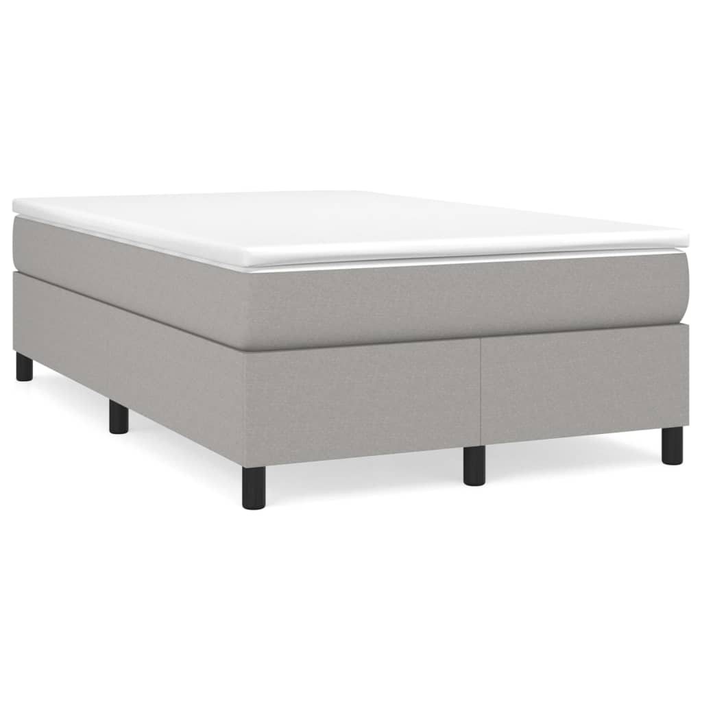 Sommier à lattes de lit et matelas gris clair 120x190 cm tissu - XIOS
