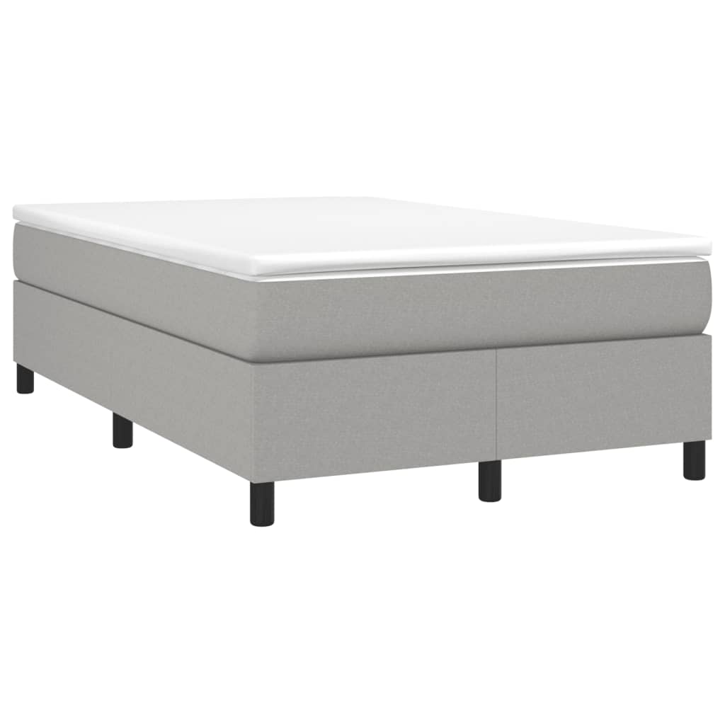 Sommier à lattes de lit et matelas gris clair 120x190 cm tissu - XIOS