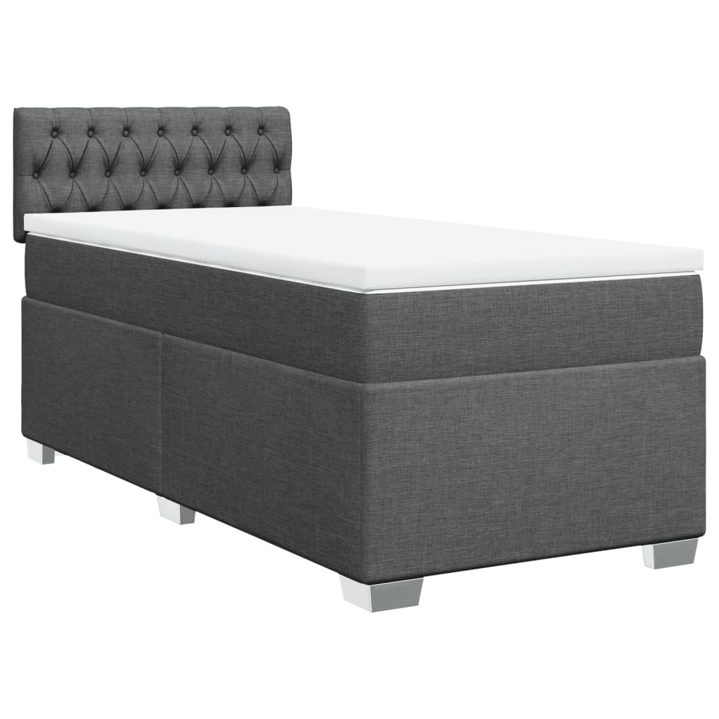 Sommier à lattes de lit et matelas Gris foncé 90x190 cm Tissu - XIOS