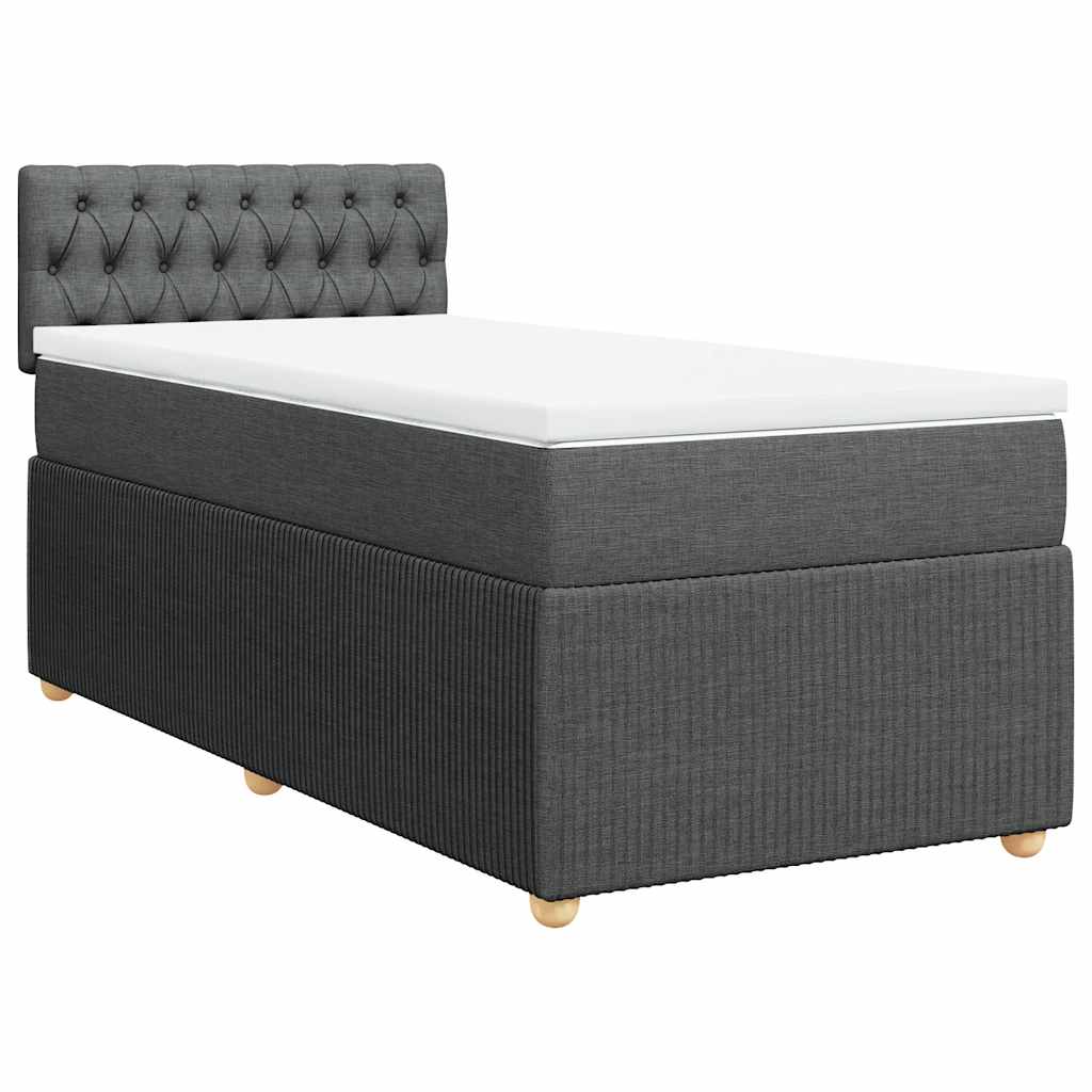 Sommier à lattes de lit et matelas Gris foncé 90x190 cm Tissu - XIOS